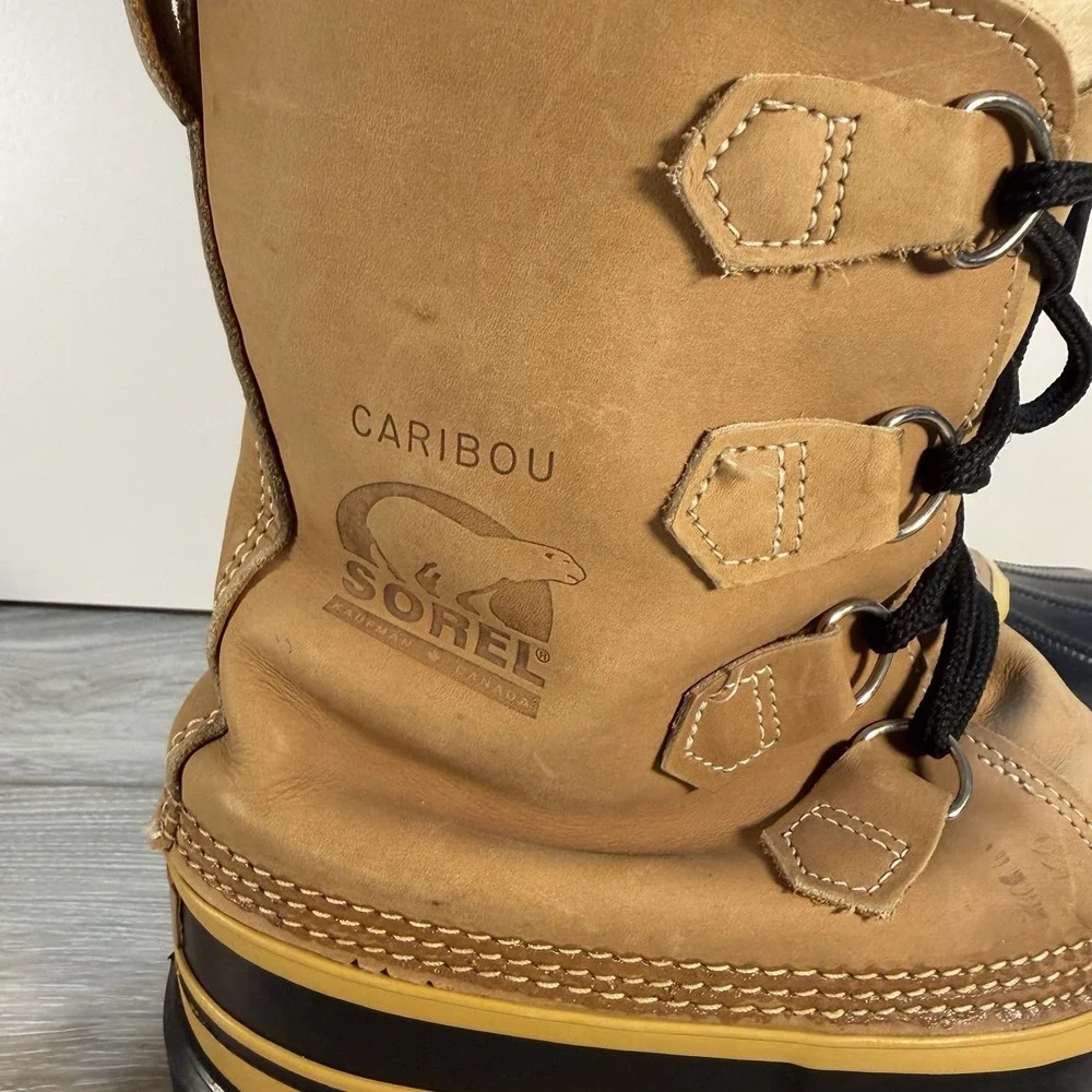 Sorel Caribou Vintage Kaufman Made In Canada Wool Lined Winter Boots Men's 9